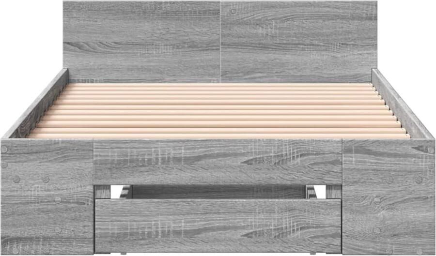VidaXL -Bedframe-met-lade-bewerkt-hout-grijs-sonoma-eiken-90x200-cm - Foto 2