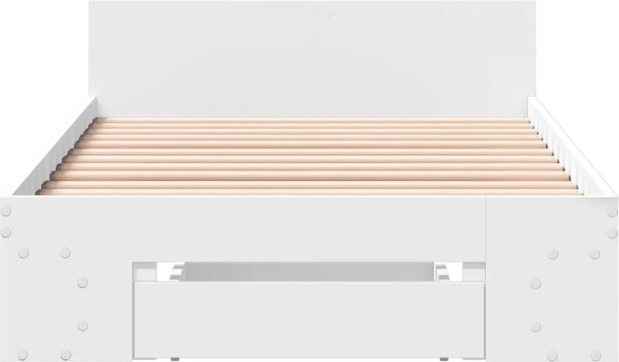 VidaXL -Bedframe-met-lade-bewerkt-hout-wit-90x190-cm - Foto 2