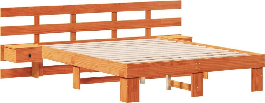 VidaXL Bedframe Bruin Massief dennenhout en Massief dennenhout
