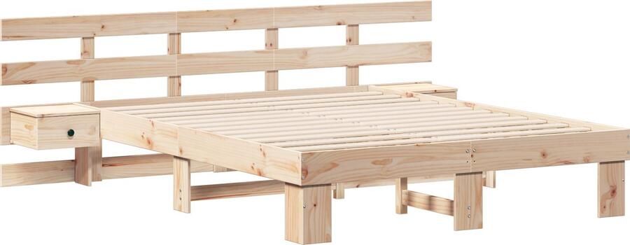 VidaXL Bedframe met lade Bruin 160 x 200 cm Massief grenenhout
