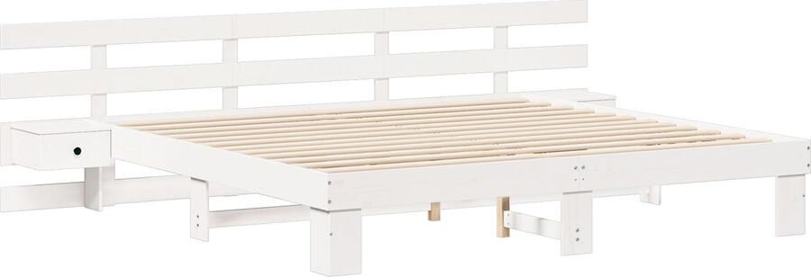 VidaXL Bedframe met lade Wit 200 x 200 cm Hout
