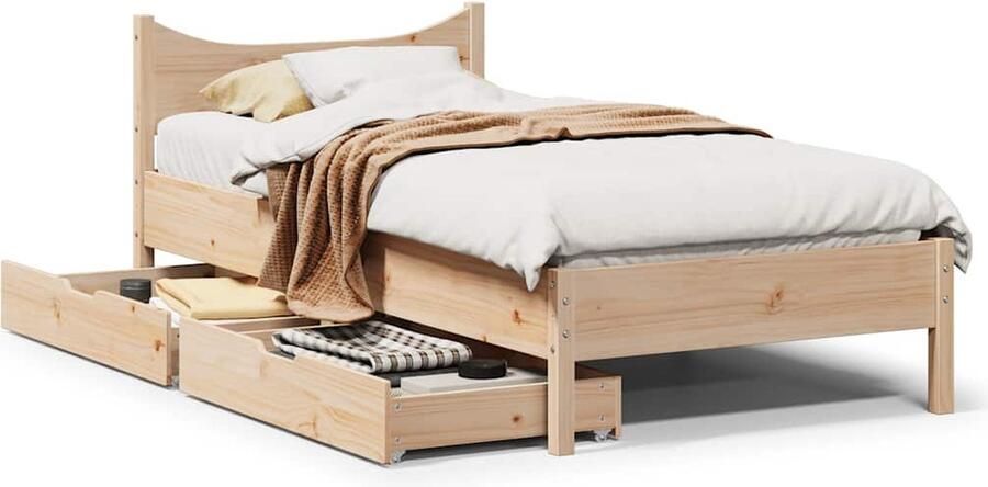VidaXL Bedframe met lades 90x190 cm Grenenhout
