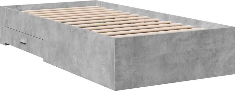 VidaXL -Bedframe-met-lades-bewerkt-hout-betongrijs-100x200-cm - Foto 4