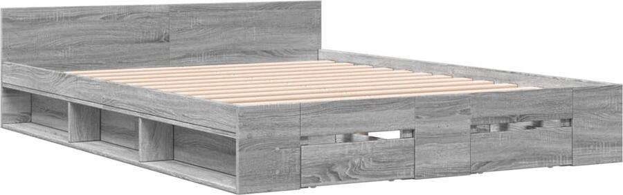 VidaXL -Bedframe-met-lades-bewerkt-hout-grijs-sonoma-eiken-120x190-cm - Foto 3