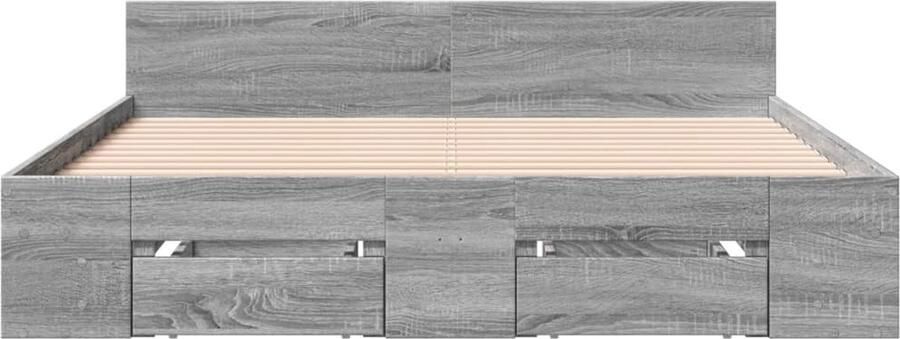 VidaXL -Bedframe-met-lades-bewerkt-hout-grijs-sonoma-eiken-120x190-cm - Foto 2