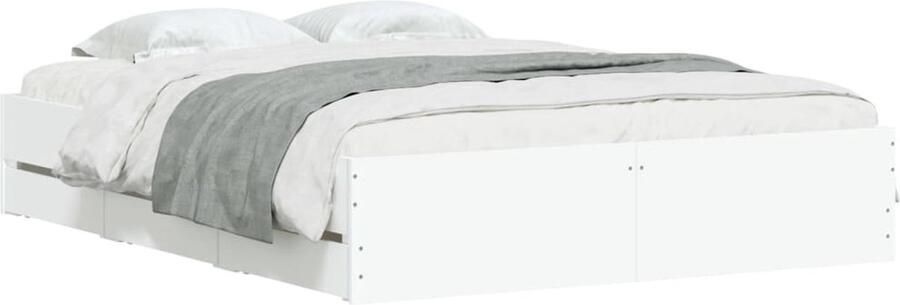 VidaXL -Bedframe-met-lades-bewerkt-hout-wit-140x200-cm - Foto 3