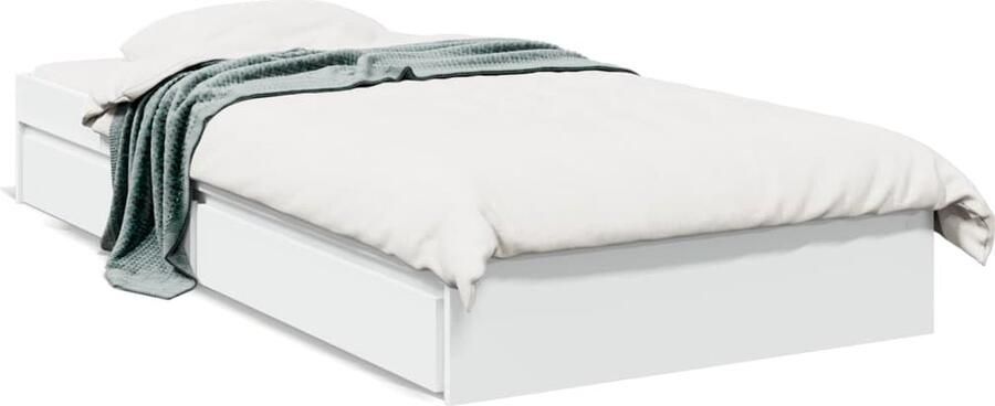 VidaXL -Bedframe-met-lades-bewerkt-hout-wit-90x190-cm