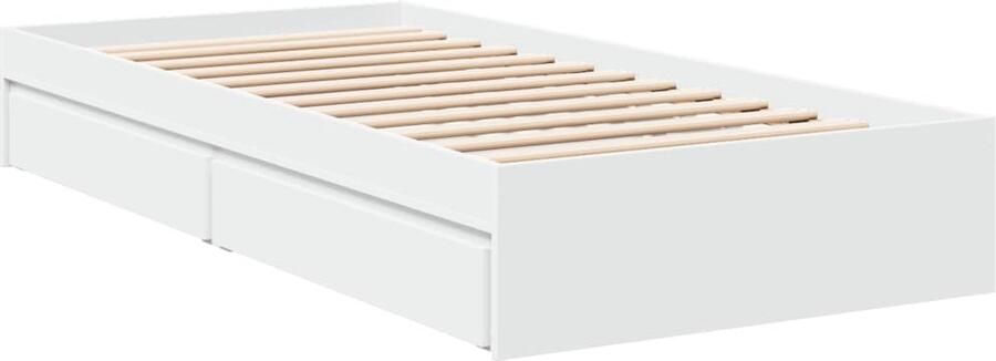 VidaXL -Bedframe-met-lades-bewerkt-hout-wit-90x190-cm - Foto 2