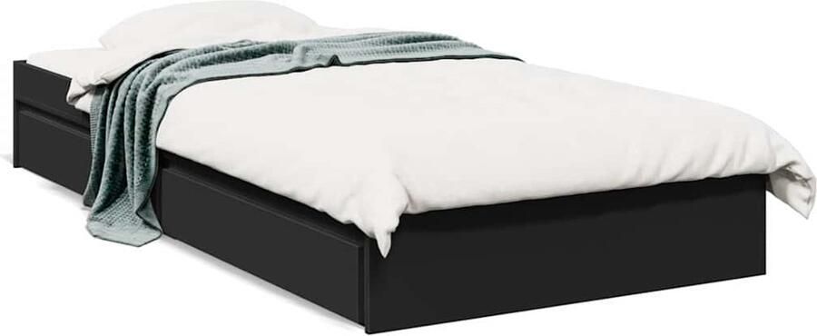 VidaXL -Bedframe-met-lades-bewerkt-hout-zwart-75x190-cm
