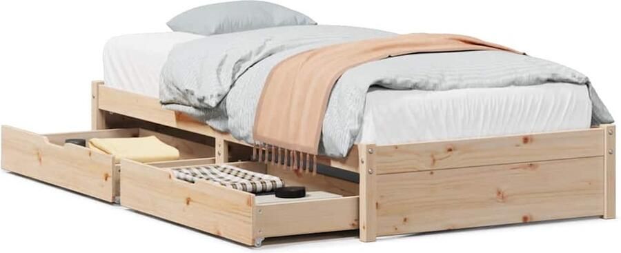 VidaXL Bedframe met lades Grenenhout 100x200 cm