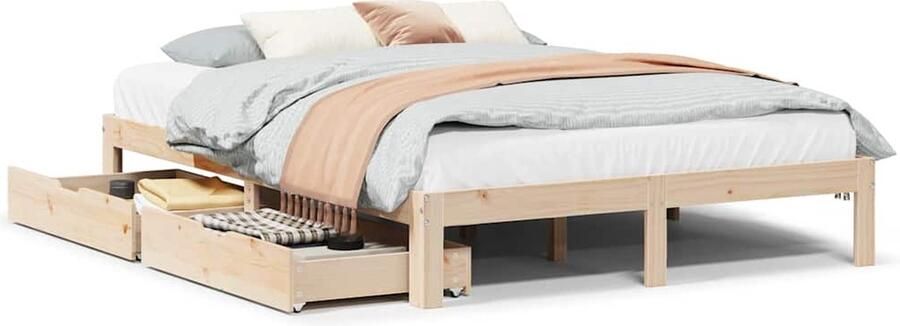 VidaXL Bedframe met Lades Grenenhout 120x190cm