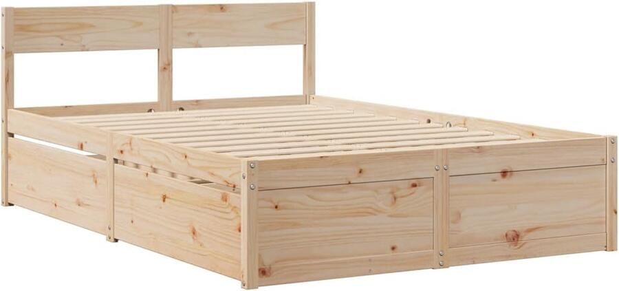 VidaXL Bedframe zonder matras massief grenenhout 120x190 cm - Foto 3