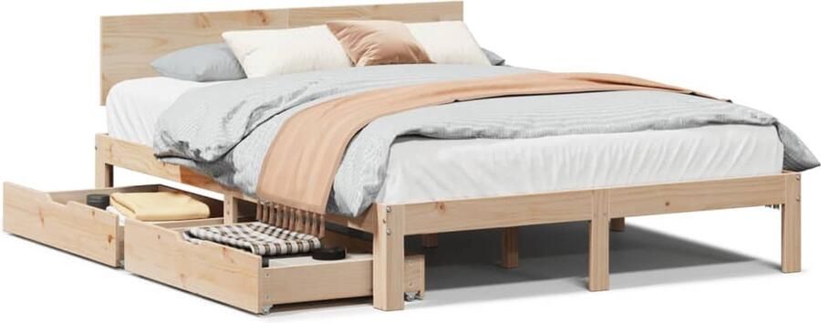 VidaXL Bedframe met lades massief grenenhout 120x200 cm - Foto 4