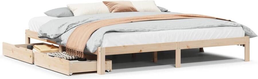 VidaXL Bedframe met lades massief grenenhout 180x200 cm