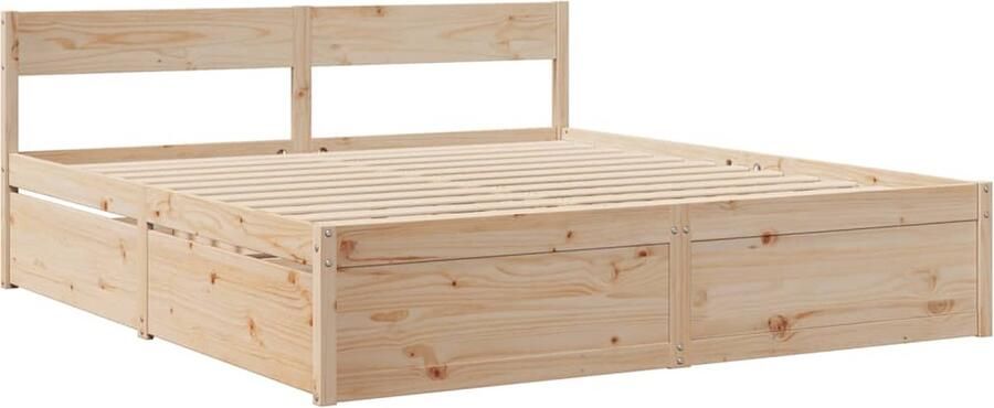 VidaXL Bedframe zonder matras massief grenenhout 200x200 cm - Foto 2