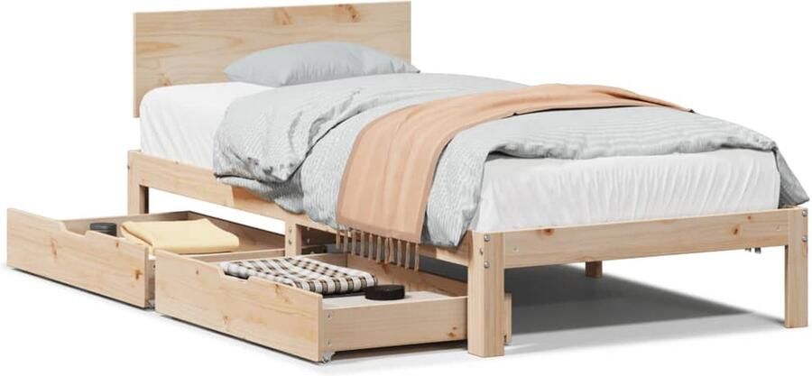 VidaXL Bedframe met lades massief grenenhout 90x190 cm - Foto 2