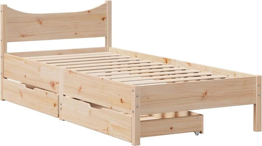 VidaXL Bedframe met lades massief grenenhout 90x190 cm - Foto 2
