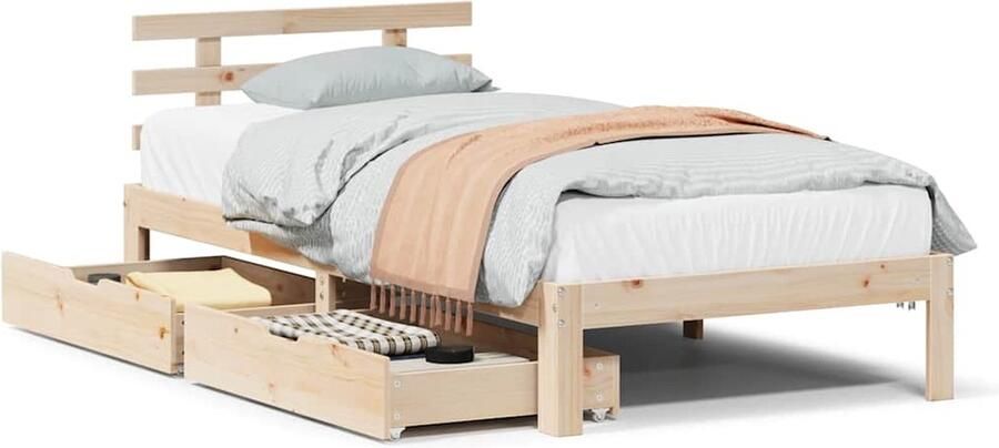 VidaXL -Bedframe-met-lades-massief-grenenhout-90x200-cm - Foto 5