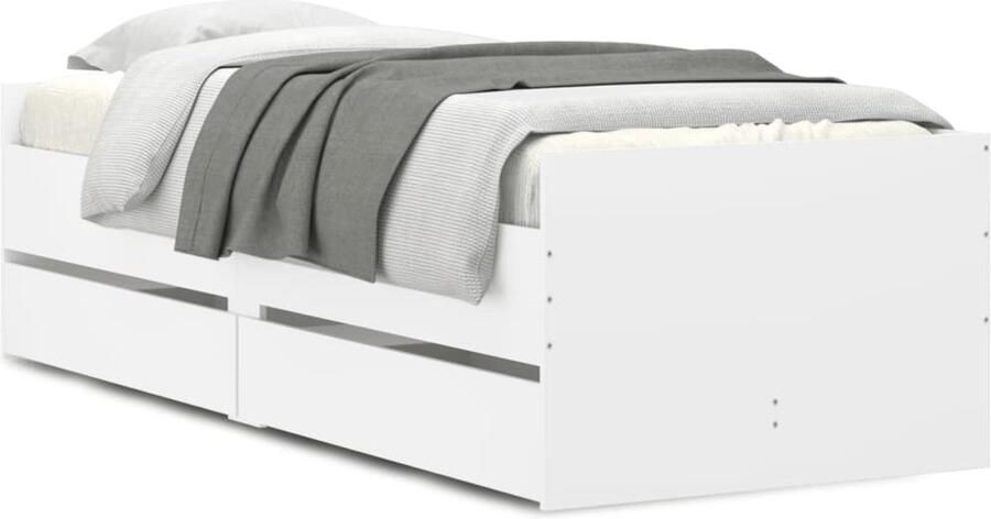 VidaXL -Bedframe-met-lades-wit-100x200-cm - Foto 4