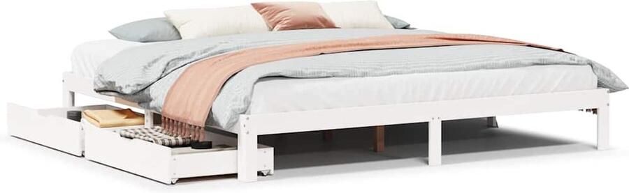 VidaXL Bedframe met lades Wit 180x200 cm