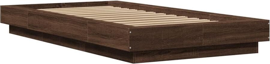 VidaXL -Bedframe-met-LED-verlichting-bruin-eikenkleur-90x190-cm - Foto 2