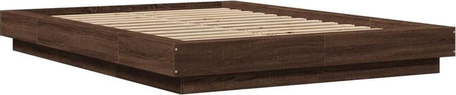 VidaXL -Bedframe-met-LED-verlichting-bruin-eikenkleurig-140x200-cm - Foto 2