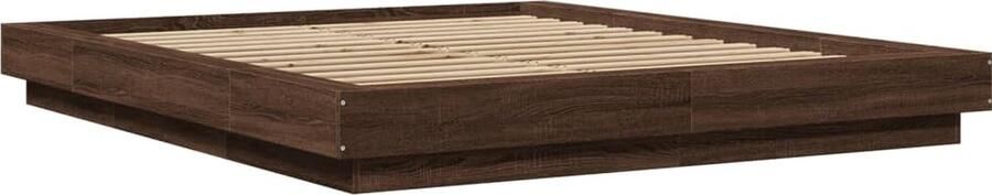 VidaXL -Bedframe-met-LED-verlichting-bruin-eikenkleurig-160x200-cm - Foto 2