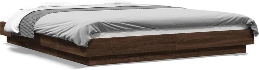 VidaXL -Bedframe-met-LED-verlichting-bruin-eikenkleurig-160x200-cm