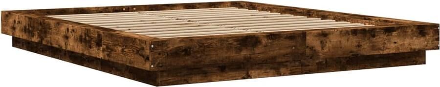 VidaXL -Bedframe-met-LED-verlichting-gerookt-eikenkleurig-160x200-cm - Foto 2