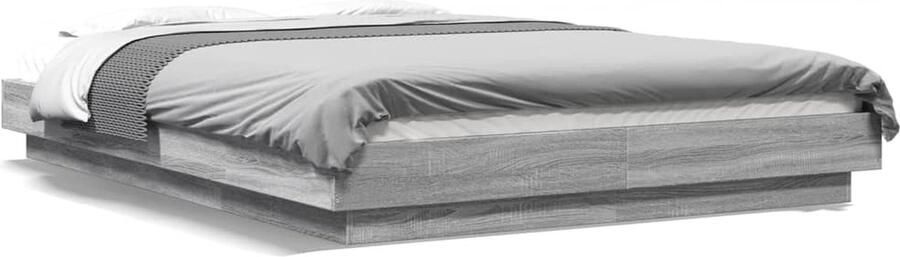 VidaXL -Bedframe-met-LED-verlichting-grijs-sonoma-eiken-140x200-cm
