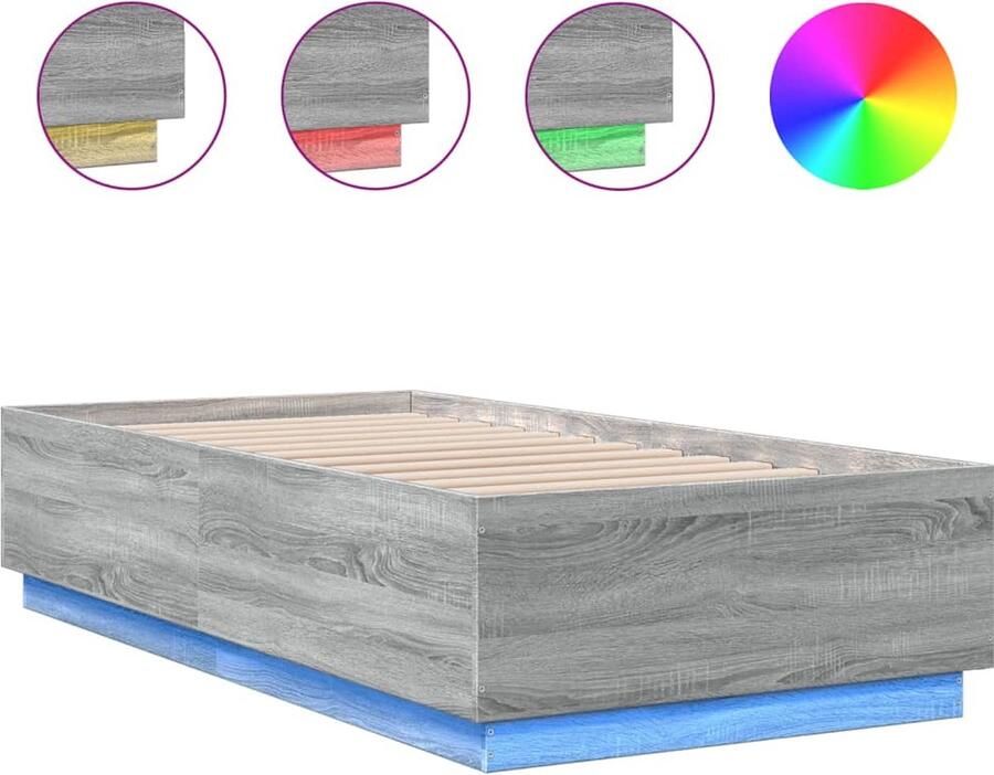 VidaXL -Bedframe-met-LED-verlichting-grijs-sonoma-eikenkleurig-90x190cm
