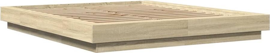 VidaXL -Bedframe-met-LED-verlichting-sonoma-eikenkleurig-160x200-cm