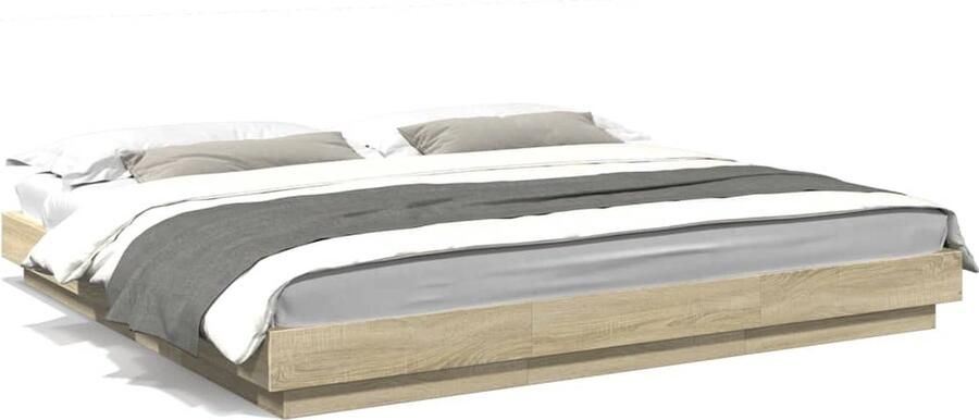 VidaXL -Bedframe-met-LED-verlichting-sonoma-eikenkleurig-180x200-cm