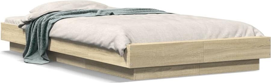 VidaXL -Bedframe-bewerkt-hout-sonoma-eikenkleurig-75x190-cm