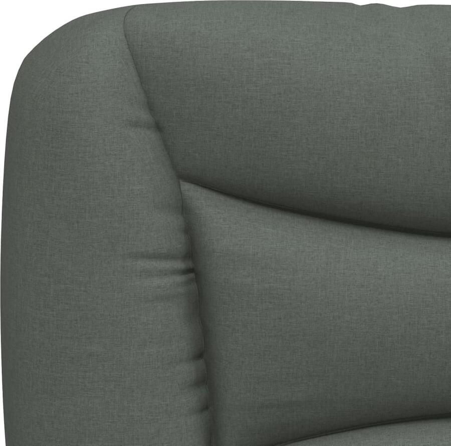 VidaXL Bedframe met LED zonder matras Hvar 90x190 cm stof donkergrijs - Foto 4