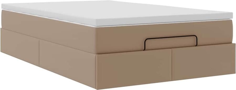 VidaXL Ottoman bed met matras 120x200cm kunstleer cappuccinokleurig - Foto 2