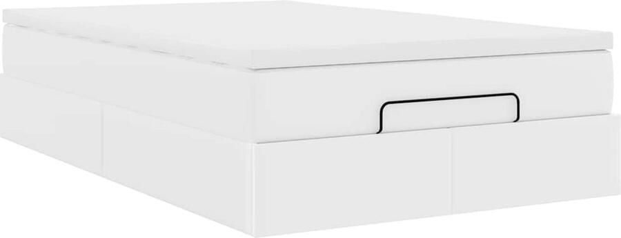 VidaXL Ottoman bed met matras 120x200cm kunstleer wit - Foto 5