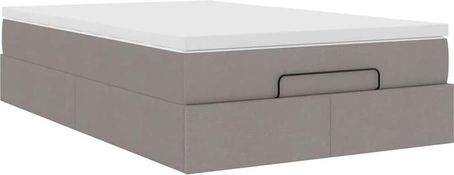 VidaXL Ottoman bed met matras 120x190 cm stof taupe - Foto 5