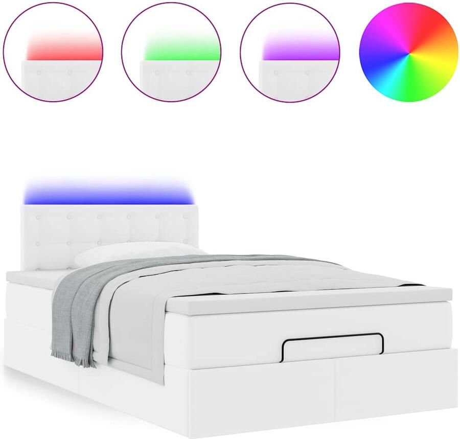 VidaXL Ottoman bed met matrassen en LED's 120x200cm kunstleer - Foto 2