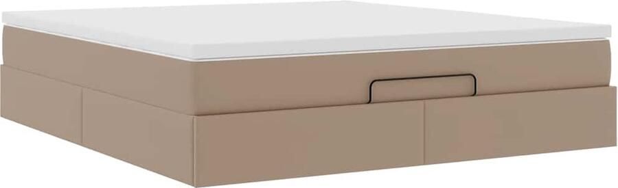 VidaXL Ottoman bed met matras 180x200cm kunstleer cappuccinokleurig - Foto 6