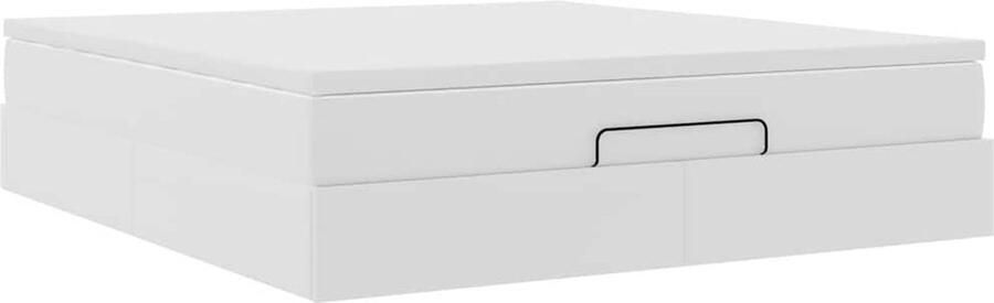 VidaXL Ottoman bed met matras 180x200cm kunstleer wit - Foto 5