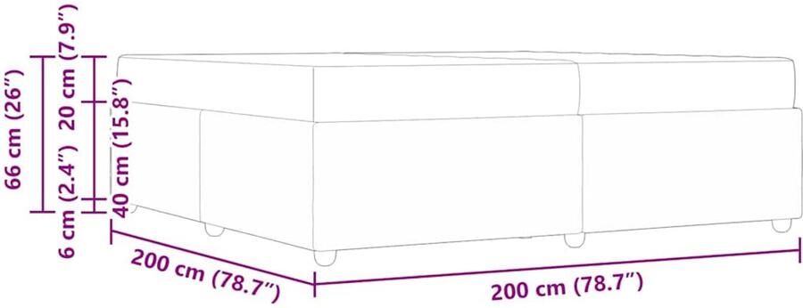 VidaXL Bedframe met matras met matras Lichtgrijs 200 x 200 cm Stof - Foto 2