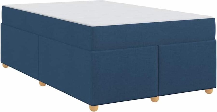 VidaXL Bedframe met matras met matras Blauw 120 x 190 cm Stof