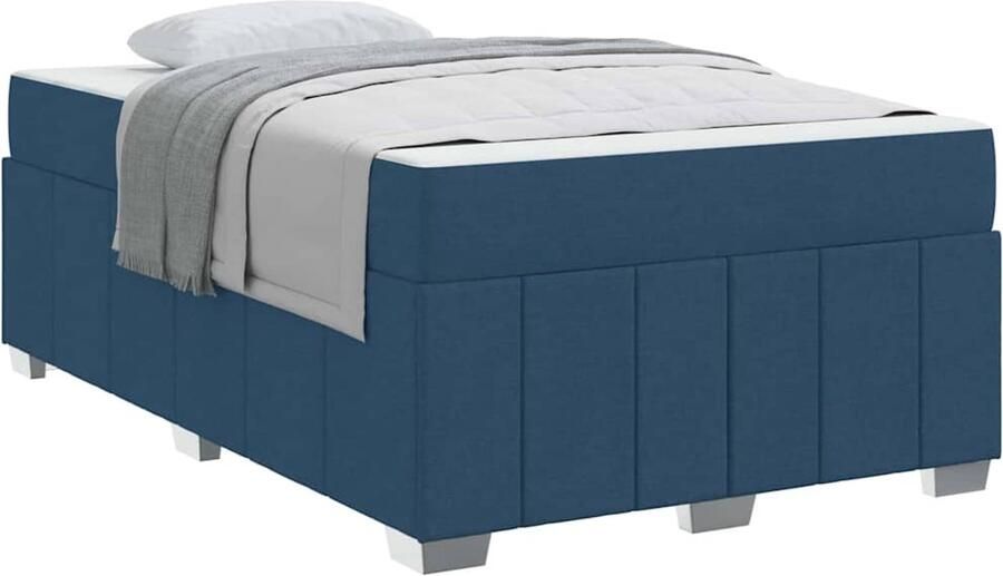 VidaXL Bedframe met matras Blauw 120 x 200 cm Stof