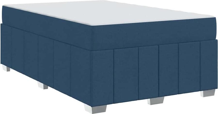 VidaXL Bedframe met matras Blauw 120 x 200 cm Stof - Foto 2