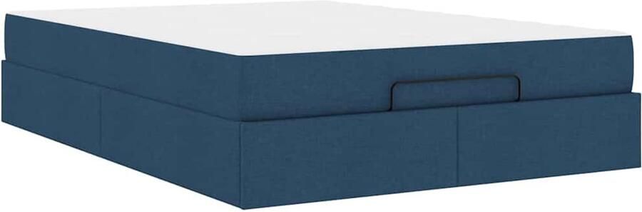 VidaXL Bedframe met matras Blauw 140 x 190 cm Stof