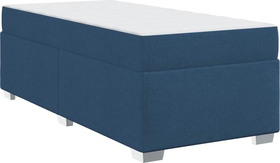 VidaXL Bedframe met matras Blauw 80 x 200 cm Stof - Foto 2
