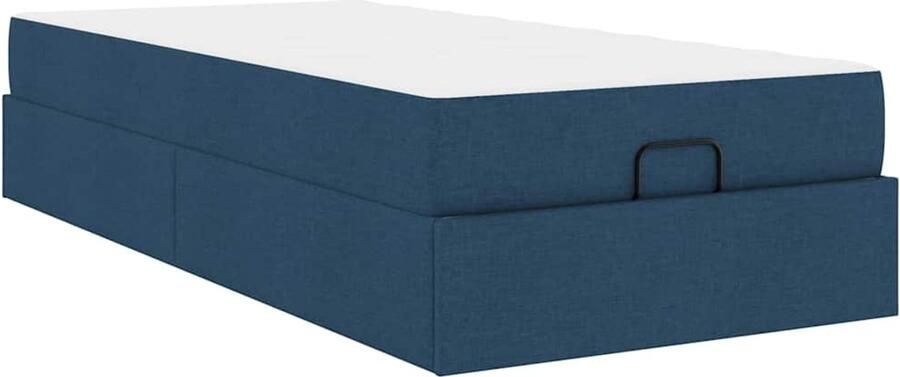 VidaXL Bedframe met matras Blauw 90 x 190 cm Stof