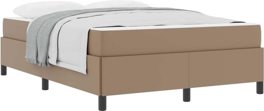 VidaXL Bedframe met matras Cappuccino 160 x 200 cm Kunstleer - Foto 2