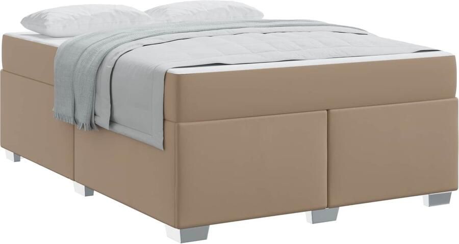VidaXL Bedframe met matras Cappuccino 160 x 200 cm Stof - Foto 2
